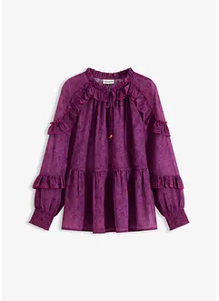 Blouse en crêpe à volants, bonprix