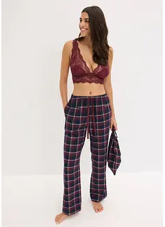 Pantalon de pyjama tissé en flanelle avec pochette cadeau, bonprix