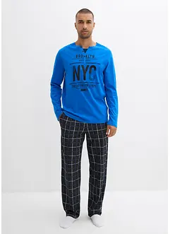 Pyjama manches longues et col boutonné 100% coton, bonprix