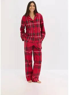 Flanell Pyjama aus weicher Baumwolle mit Geschenktasche, bonprix