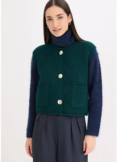 Gilet sans manches en maille à boutons décoratifs, bonprix