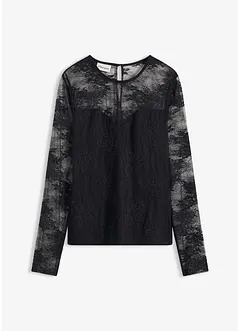 Langarmshirt aus feiner Spitze, bonprix