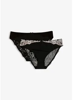 Slip mit zarter Spitze (2er Pack), bonprix