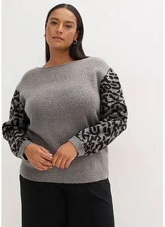 Oversize-Pullover mit Leo-Muster, bonprix