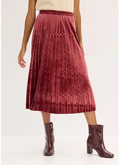 Jupe plissée en velours doux, bonprix