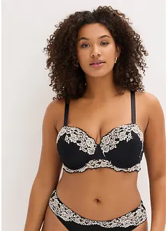 Lot de 2 soutiens-gorge balconnet avec dentelle bicolore, bonprix