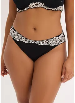 Lot de 2 slips à dentelle bicolore, bonprix