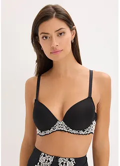 Soutien-gorge à coques avec dentelle bicolore, bonprix