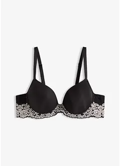 Soutien-gorge à coques avec dentelle bicolore, bonprix