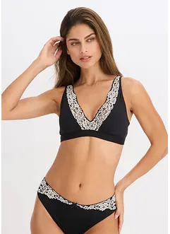 Bralette ohne Bügel mit  Bio-Baumwolle und Spitze, bonprix