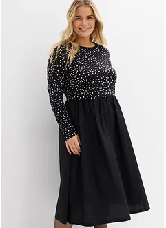 Robe bi-matière 100% coton, bonprix