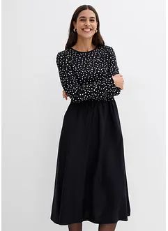 Kleid im Materialmix aus reiner Baumwolle, bonprix