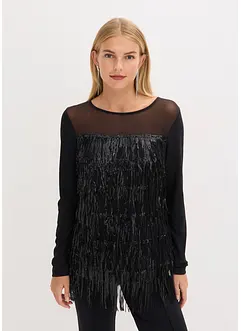 Langarmshirt mit Pailletten-Fransen, bonprix