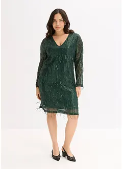 Robe à sequins et franges, bonprix