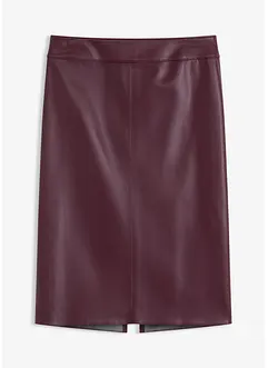 Knielanger Lederimitat-Rock mit figurbetonter Passform, bonprix