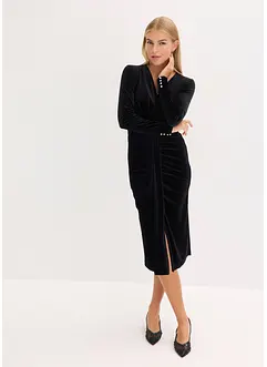 Robe midi en velours fluide, bonprix