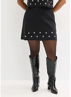 Mini-jupe en coton mélangé, bonprix