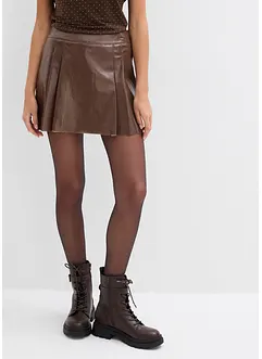 Kurzer Lederimitat-Rock mit Kellerfalten, bonprix