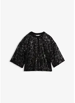 Weites Blusenshirt mit hochwertigen Pailletten, bonprix