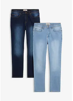 Lot de 2 jeans extensibles Regular légers, droits, bonprix