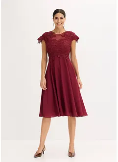 Robe midi en tulle délicat avec dentelle, bonprix
