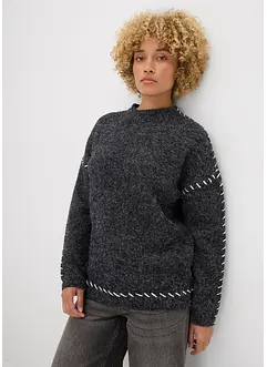Pull long en maille duveteuse, bonprix