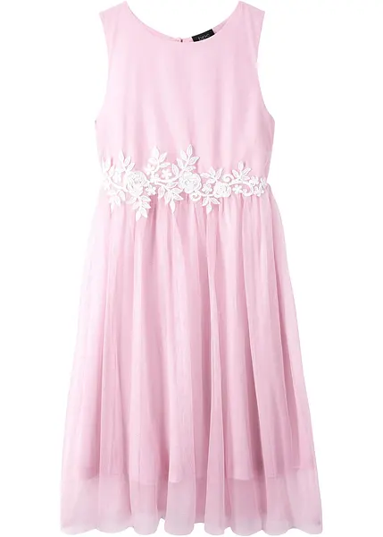 Robe de fete pour fille rose blanc