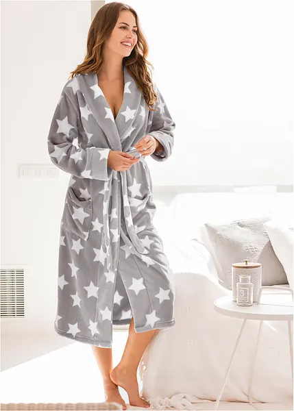 Yogalicious Flauschiger Fleece-Bademantel – Super Weich, Mit Gürtel & Taschen