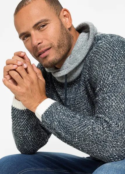 Cooler Pullover mit Schalkragen und