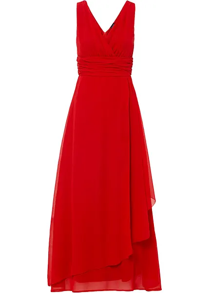 Robe moderne avec decollete plongeant rouge classique