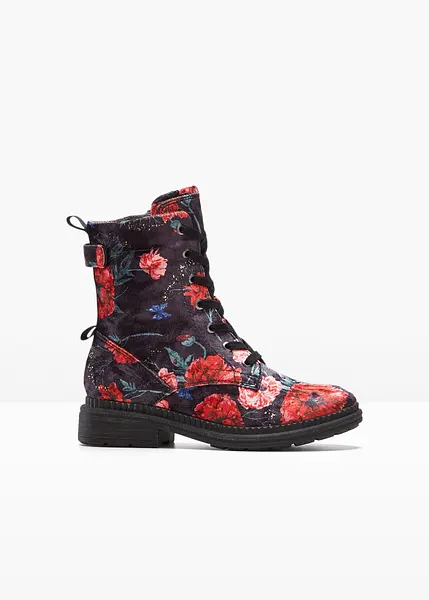 Belles boots a lacets de Jana en largeur confortable avec motif floral