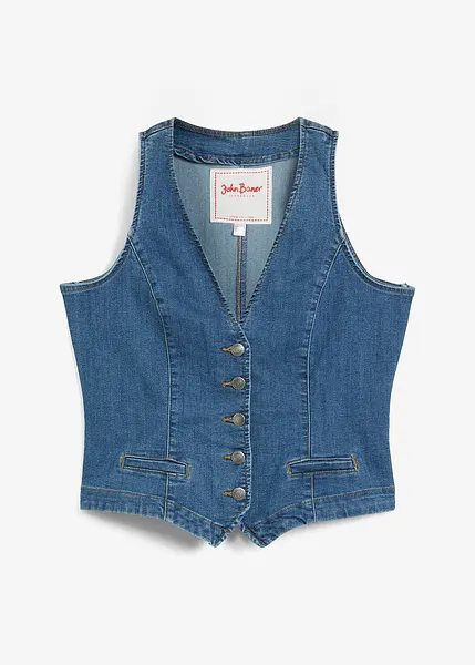 Gilet Denim Sans Manches Femme - Veste Jean Décontractée Avec Poches