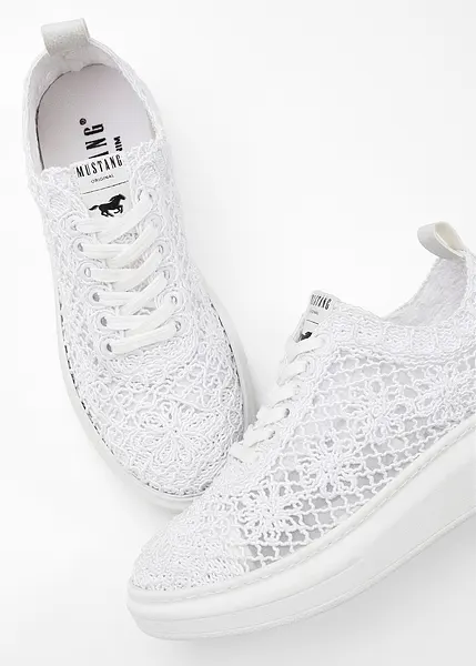 Sneaker High Plateau Sneaker Sneaker Blau Damen 41 Mustang Plateau