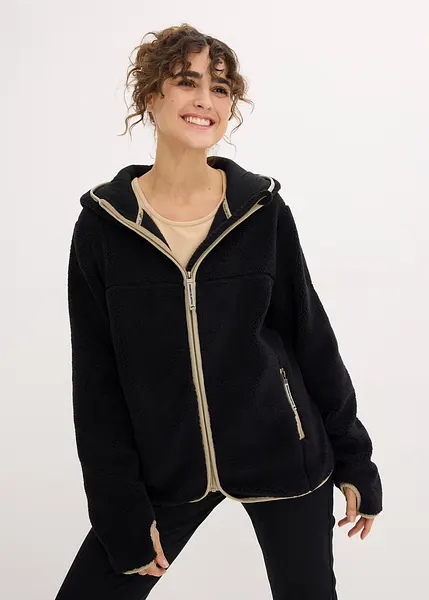 Kuschelige Fleece-Jacke mit Kapuze