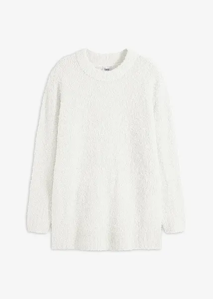 Bouclé-Pullover aus softem Material, weit geschnitten