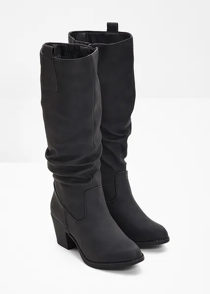 Bottes Femme B.p.c Noires Taille 38 En Velours – Occasion, Style Boots Confortables à Talon Plat
