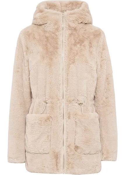 Kuschelweiche Fellimitat-Jacke mit Taillenbund