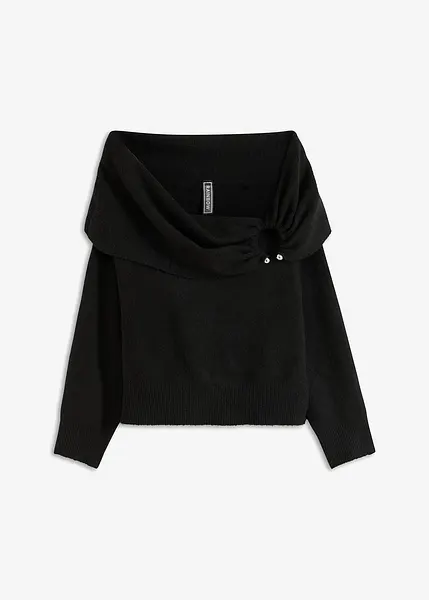 Off shoulder pullover schwarz sale