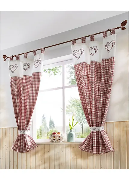 Landhaus Vorhang Kurz – Obst-Druck, 75x90 Cm, Halbhoch Für Küche & Bad