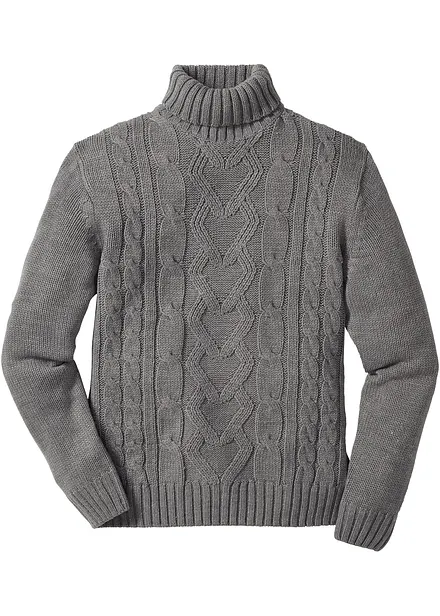 Pull col roulé en maille torsadée