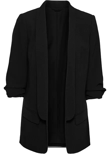 Blazer long &agrave; manches drap&eacute;es