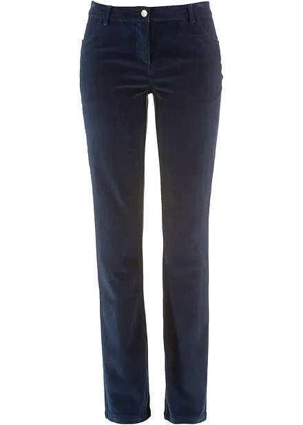 Pantalon droit en velours côtelé extensible
