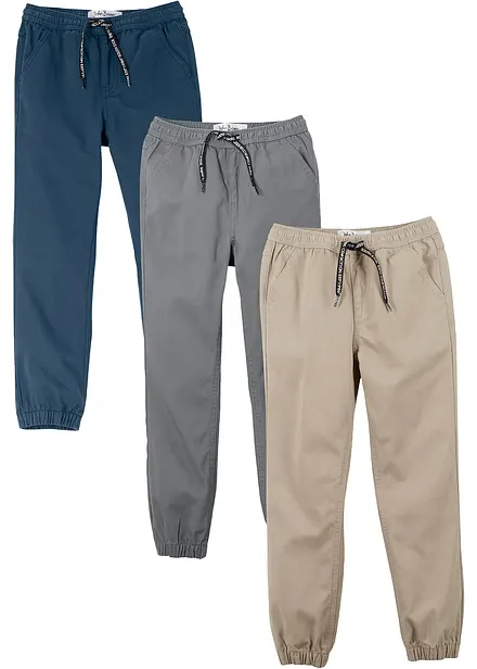 Lot de 3 pantalons à taille élastique, Regular Fit