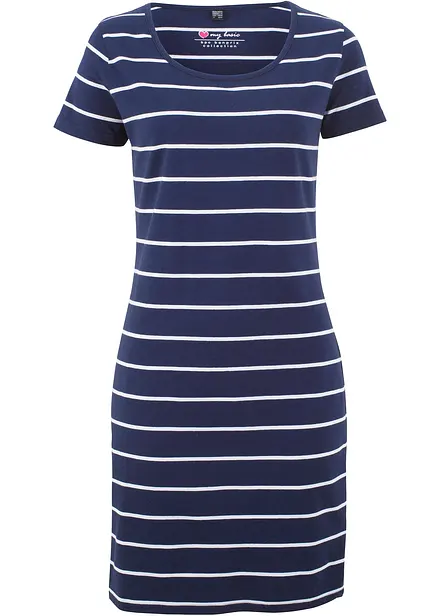 Robe en jersey extensible à manches courtes