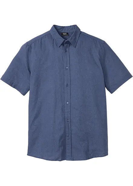 Chemise manches courtes en lin mélangé léger