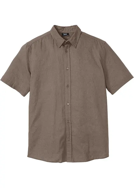 Chemise manches courtes en lin mélangé léger