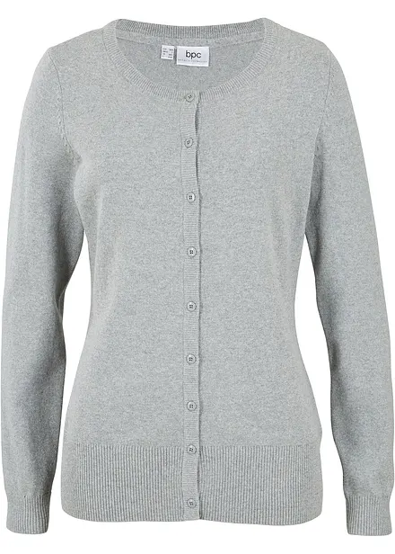 Basic Feinstrickjacke mit recycelter Baumwolle