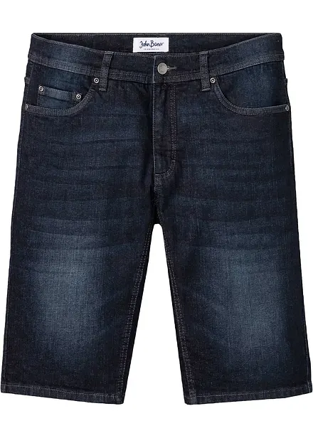 Bermuda en jean extensible avec entrejambe renforc&eacute;, regular