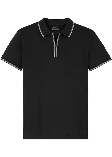 Polo zippé en maille piquée 100% coton