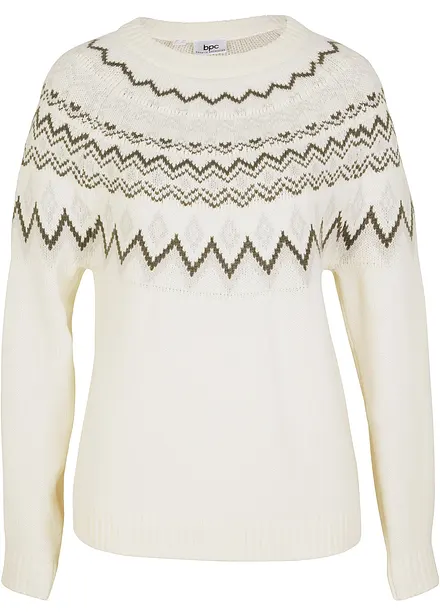 Hochgeschlossener Norweger-Pullover
